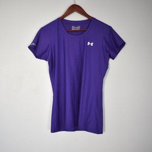 Under Armour Heat Gear fitted purple short sleeve t-shirt
